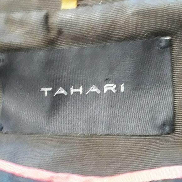 Tahari Equestrian Large Button Down Rib Textured Trench Coat Pockets Brown Sz XS - Picture 3 of 11